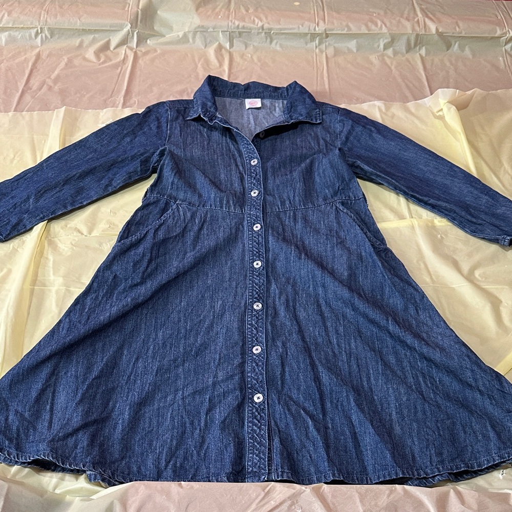 Denim Button-Up Dress girls size 10/12
